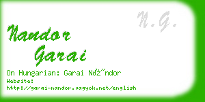 nandor garai business card